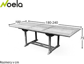 Noela Záhradný rozkladací stôl hranatý Faisal