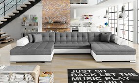 XXXLutz SEDACIA SÚPRAVA, textil, sivá, biela MID.YOU - Online Only obývacie izby - 00000L002407