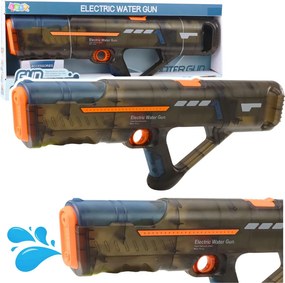 LEAN Toys Elektrická vodná pištoľ nabíjateľná priehľadná čierna 55 cm