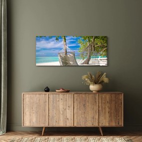 Obraz - Hojdacia sieť na pláži (120x50 cm)