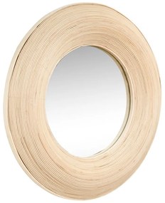 Nástenné zrkadlo s bambusovým rámom ø 60 cm Blush – Hübsch