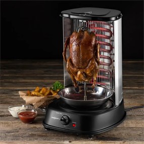 OneConcept Kebap Master, vertikálny gril, 1800 W, čierny