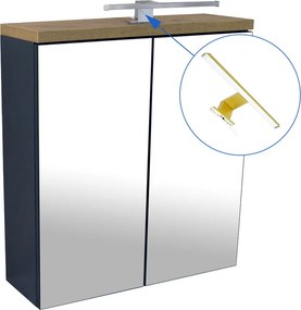 Comodo Zrkadlová skrinka Orion L 60 ZS LED-G s osvetlením Any LED 30 G, zlatá