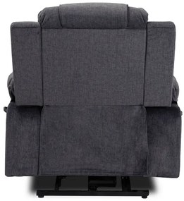 Masážne kreslo s funkciou vstávania MARCOS tmavosivé