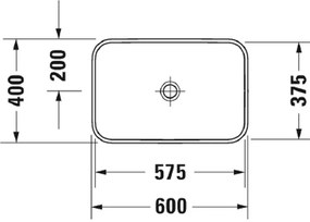 Duravit Happy D.2 Plus - Umývadlová misa 600x400 mm, bez prepadu, biela 2359600000