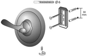 BISK Erga Deco, 2-háčik na uteráky, antická mosadz, ERG-00408