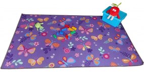 Detský koberec Motýľ LÚKA - fialový