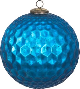 Modrá vianočná sklenená guľa XL - Ø 25*25 cm