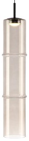 Závesné svietidlo Bato, 1x svetlohnedé sklenené tienidlo, b