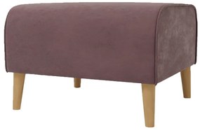 Ružová zamatová podnožka Carole - Ropez