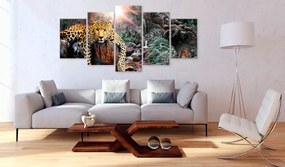Artgeist Obraz - Leopard Relaxation Veľkosť: 225x112.5, Verzia: Premium Print