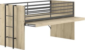 Vyvýšená detská posteľ s roštom 90x200 cm v prírodnej farbe Sam – Vipack