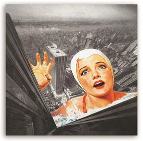Gario Obraz na plátne Žena padajúca z vrcholu budovy - Lili Chartrand Rozmery: 30 x 30 cm
