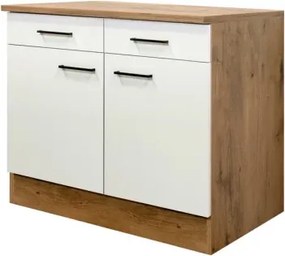 Dolná kuchynská skrinka Avila, dub lancelot/krémová, šírka 100 cm%
