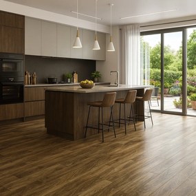 Beauflor, PVC podlaha - lino Blacktex Laurel Oak 669D, na mieru, šíře 4m, hnedá, filc, chodba / predsieň