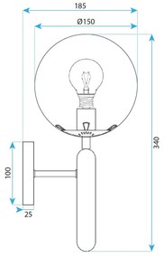 Toolight Toolight, nástenné svietidlo 1xE27, G097-1W, čierna, OSW-09722