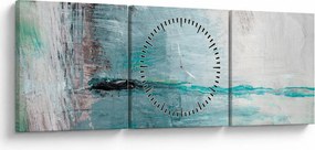 Obraz - Abstraktné olejomaľba (s hodinami) (90x30 cm)