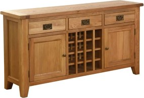 Komoda na víno s 3 zásuvkami a 2 dvierkami, 150x40x80 cm
