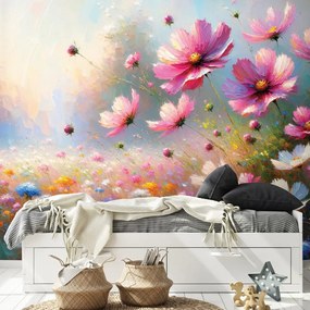 Tapeta farebné lúčne kvety v rozkvete