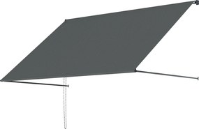 Outsunny manuálna vysúvacia markíza, nastaviteľný sklon, 195 × 120 cm, hliník a polyester, tmavosivá | Aosom