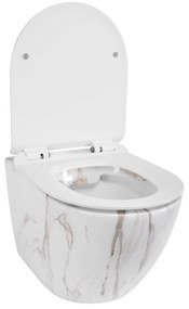Rea CARLOS Aiax - závesná WC misa Rimless 49x37 s pomaly-padajúcim sedátkom, biela, REA-C6385