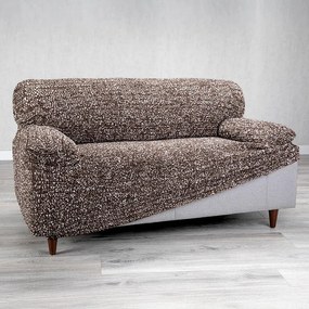Bielastické poťahy GLORIA hnedá dvojkreslo (š. 120 - 160 cm)