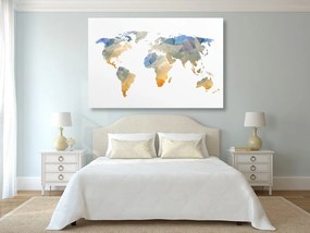 Obraz polygonálna mapa sveta - 60x40
