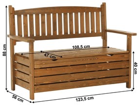 Záhradná lavička, hnedá, 123,5 cm, DILKA