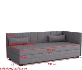 Jednolôžková posteľ 120x195 NAYLA PLUS 1 - šedá