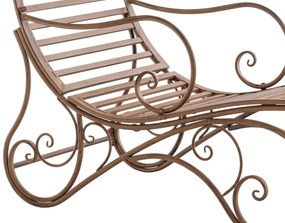 Kovová záhradné lehátko Amiens - Hnedá antik