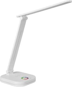 Stmievateľná stolná lampa LED RGBW s bezdrôtovým nabíjaním, 7W/5V USB, biela