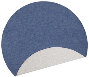 NORTHRUGS - Hanse Home koberce Kusový koberec Twin-Wendeteppiche 103100 blau creme kruh – na von aj na doma - 200x200 (priemer) kruh cm