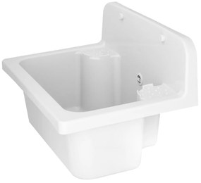 Gamma Manta, univerzálna plastová výlevka 55,6x37,3x34,8 cm + sifón, 1-komorová, biela, GMA-KGR56-WH