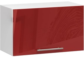 Závesná kuchynská skrinka Olivie W 60 cm biela/červená lesklá