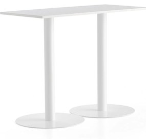 Barový stôl ALVA, 1400x700x1100 mm, biela, biela