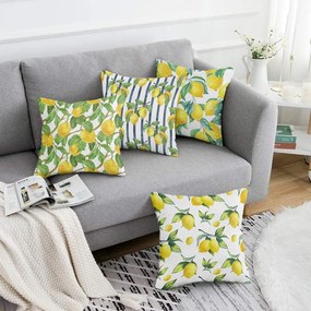 Obliečky na vankúše v súprave 4 ks 43x43 cm Lemons – Mila Home