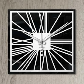 Zrkadlové nástenné hodiny z plexiskla - Dvojvrstvové: Strieborné ručičky Biela Biela 30 cm 4241-71664 X0112