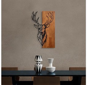 Nástenná dekorácia 36x58 cm jeleň drevo/kov