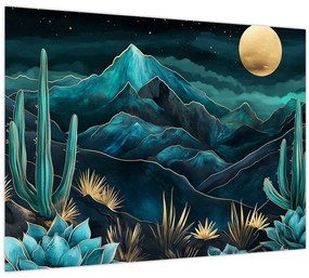 Obraz - Tyrkysová noc (70x50 cm)