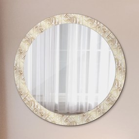 Okrúhle ozdobné zrkadlo na stenu Zloženie art deco fi 80 cm