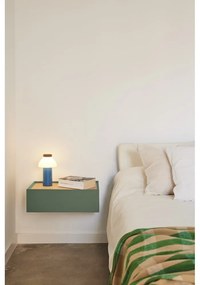 Zelený závesný nočný stolík s doskou v dubovom dekore Arista – Teulat