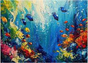 Sklenený obraz - Maľba podmorského sveta (70x50 cm)