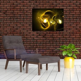 Abstraktný obraz žltých gulí (70x50 cm)