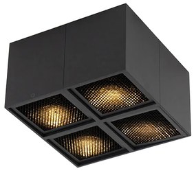 Dizajnové bodové svetlo čierne 4-žiarovkové - Qubo Honey