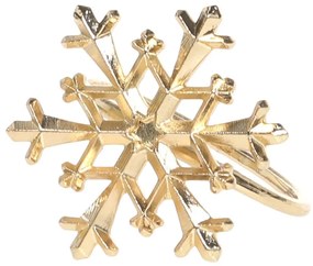Mosadzný antik kovový držiak na obrúsky s vločkou Snowflakes - 4*4*4 cm
