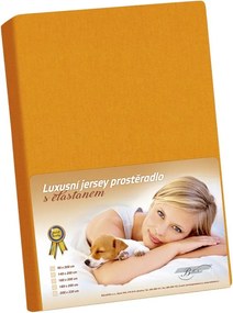 Bellatex Jersey prestieradlo s elastanom oranžová, 200 x 220 cm