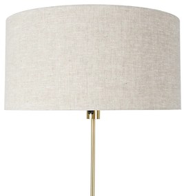Stojaca lampa nastaviteľná zlatá so svetlosivým tienidlom 50 cm - Parte