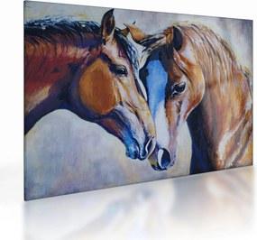 Sklenený obraz - Zamilované kone (70x50 cm)