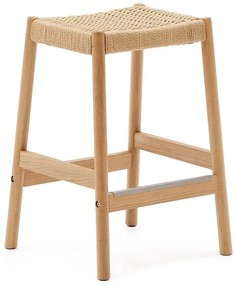 Barové stoličky v súprave 2 ks z dubového dreva v prírodnej farbe (výška sedadla 66 cm) Yalia – Kave Home