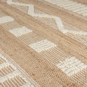 Flair Rugs, Kusový koberec Jubilant Medina Jute Natural/Ivory, 160x230, béžová, obývacia izba